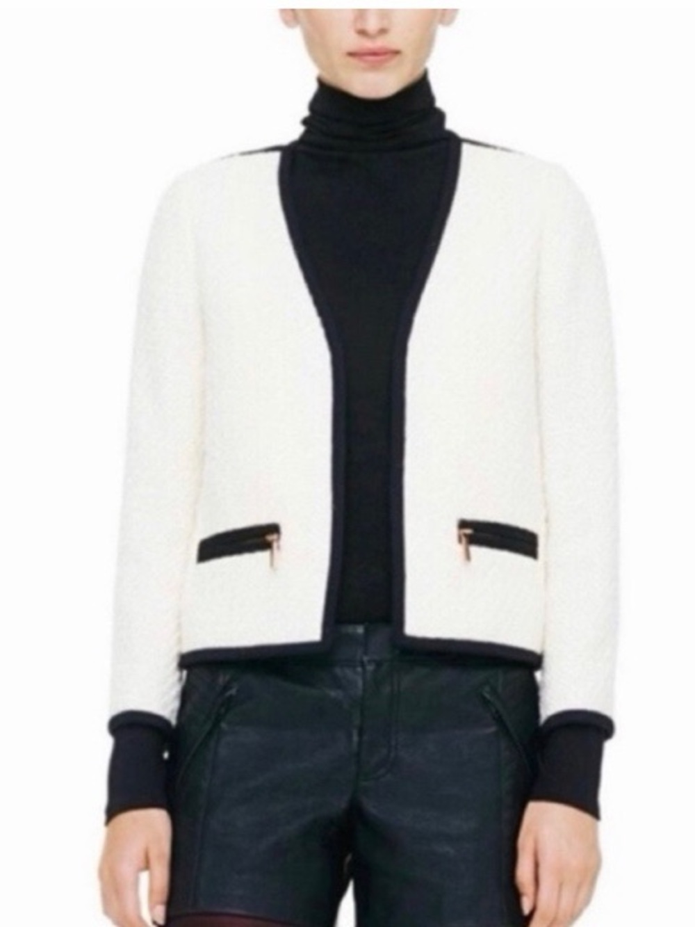 Club‎ Monaco Ophelia Tweed Contast Trim Jacket